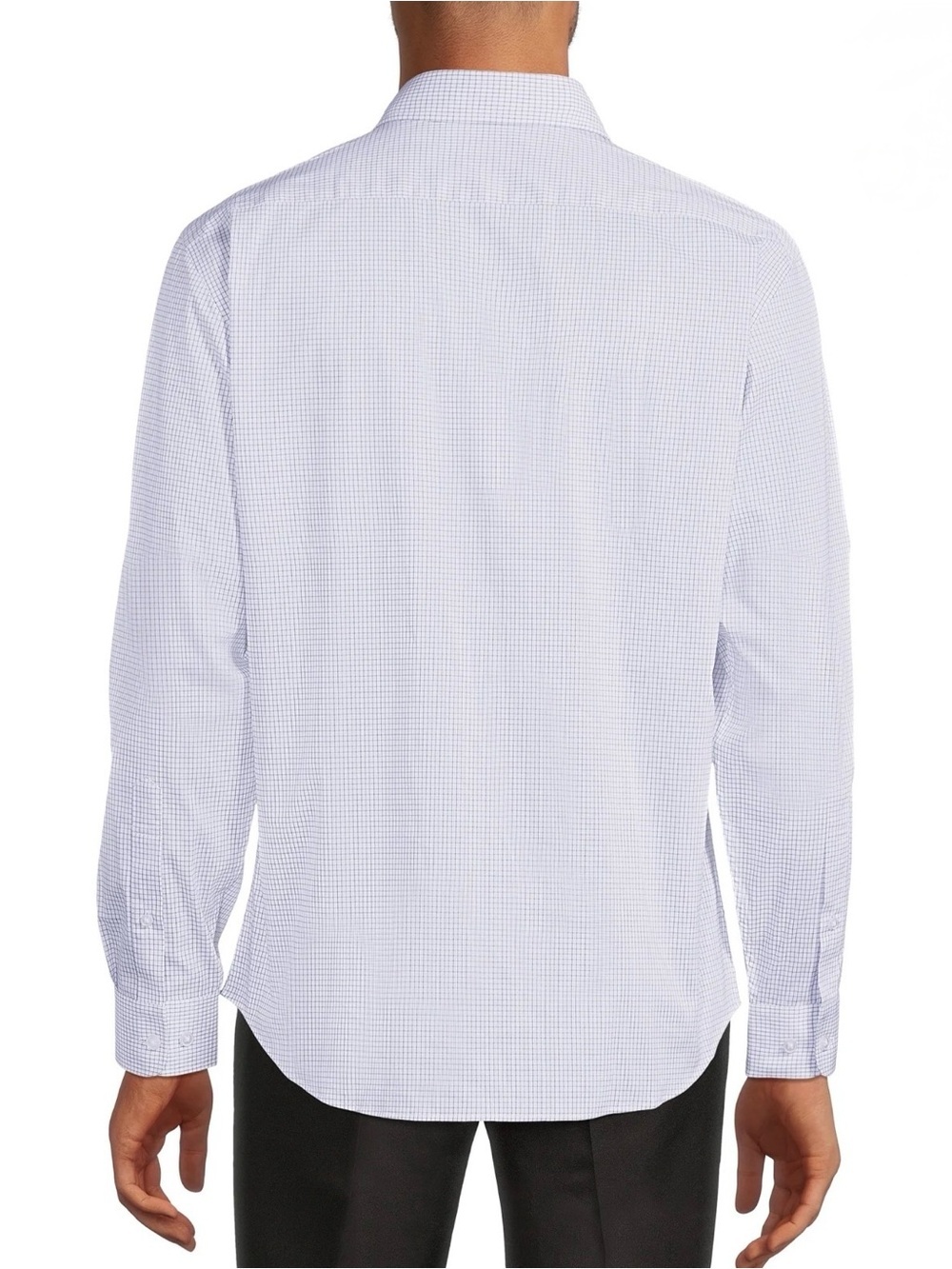 George Mens 2XL 50-52 Blue White Check Long Sleeve Dress Shirt Wrinkle Resistant - Picture 10 of 12